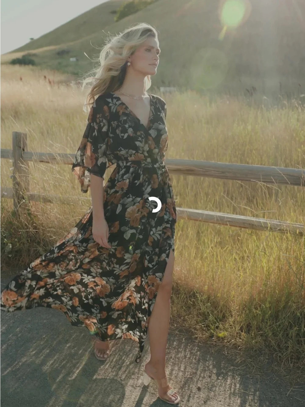 Black Floral Wrap Maxi Dress - Elegant Everyday - Picture 4 of 6